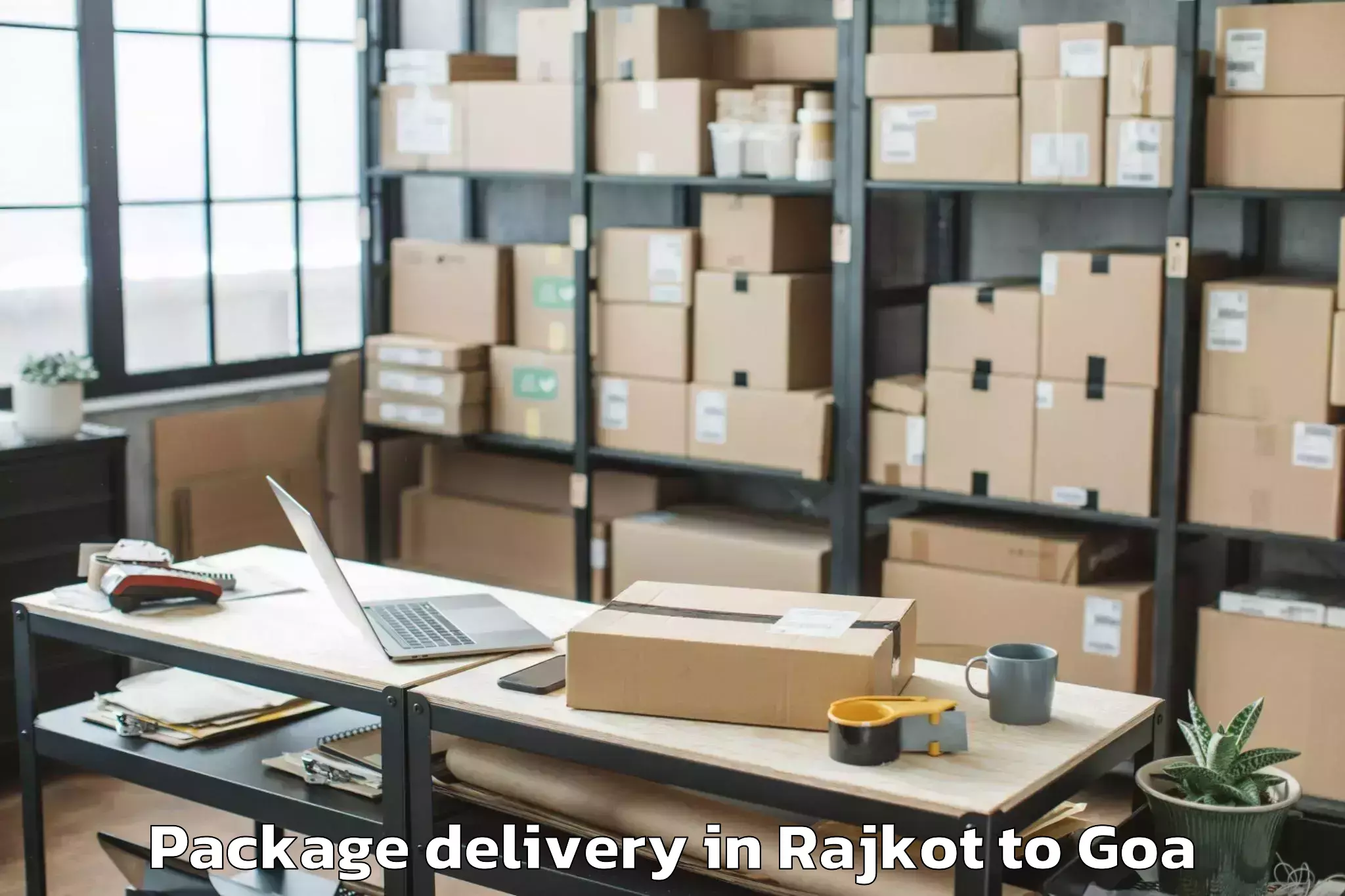 Quality Rajkot to Morjim Package Delivery